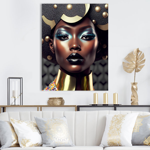 Dakota Fields Haalah Classy Portrait Elegant African Lady Wall Décor